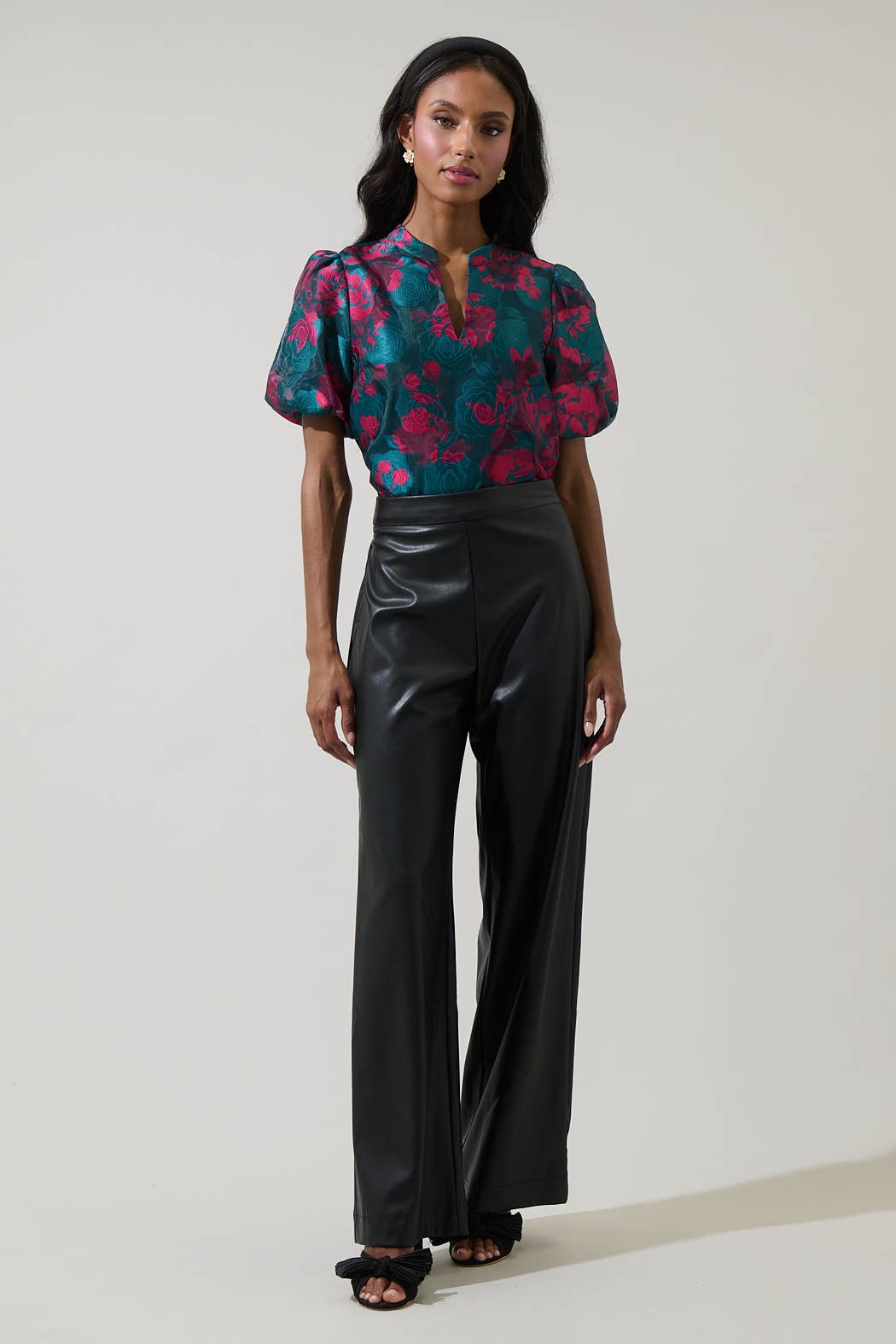 Anisa Faux Leather Wide Leg Pants