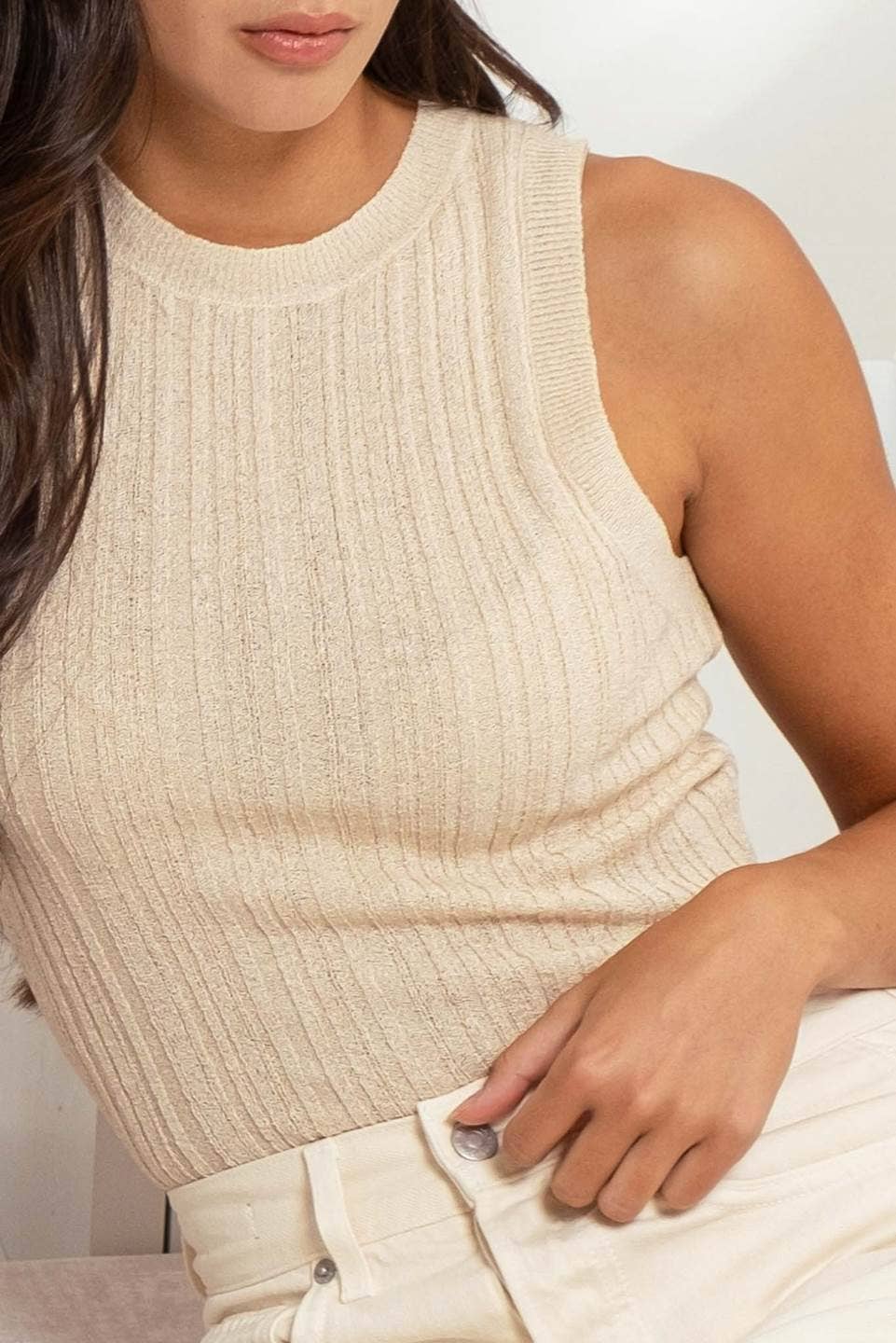 Sonnie Knit Khaki Tank