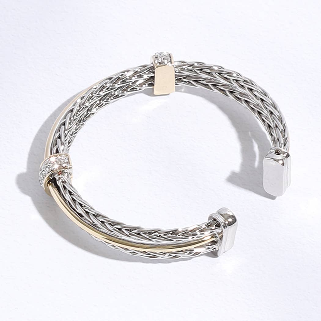 Datz Layered Wheat Chain Bracelet Cuff Bangle