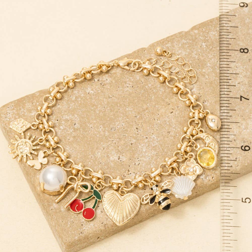 Vipp Assorted Charms Intricate Chain Bracelet