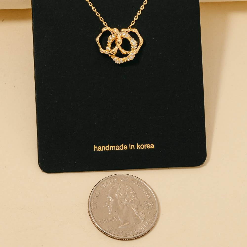 Frances 3 Ring Charms Chain Necklace