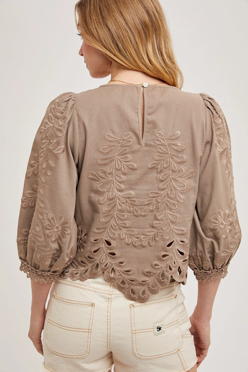 Hillary Mushroom Lace Top
