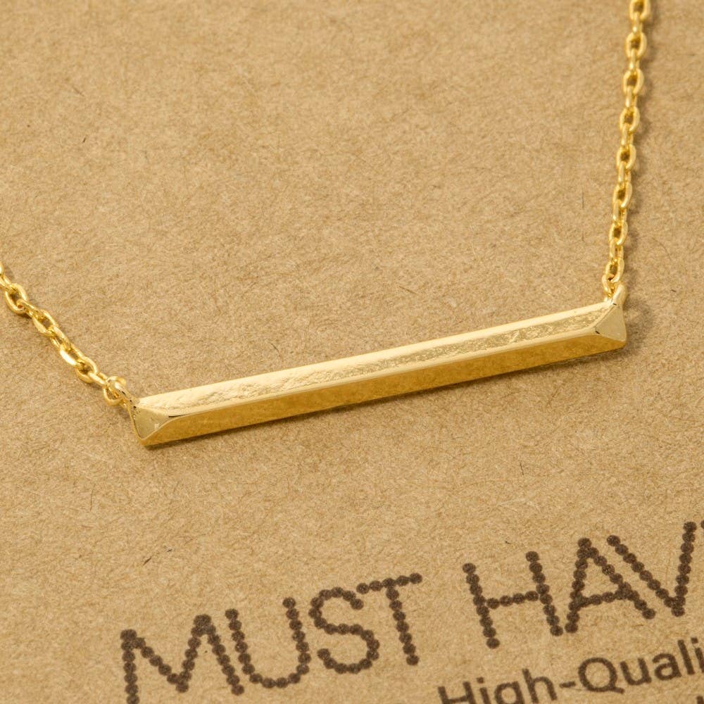 Stifler Dainty Minimal Gold Bar Pendant Necklace