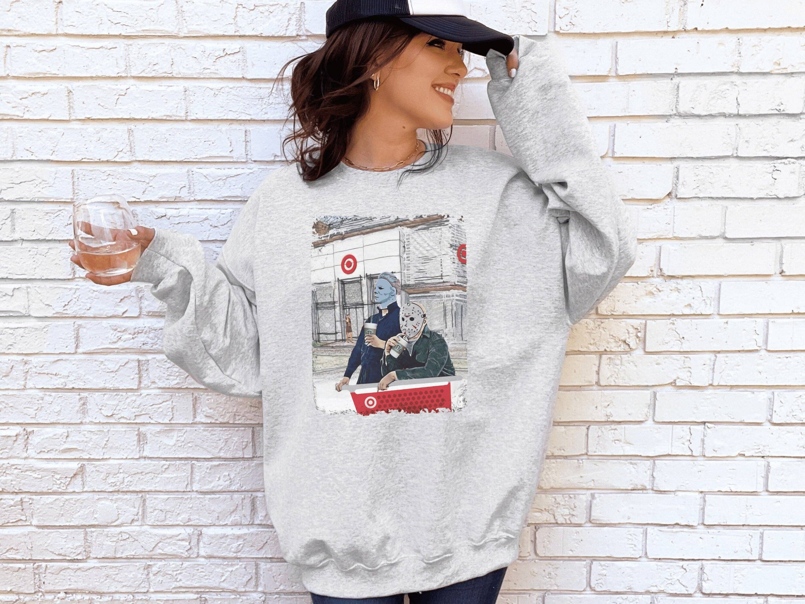 Shopping Buddies Ash Graphic Crew Sweatshirt PREORDER