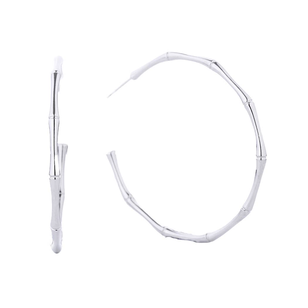 Dia 14K Gold-Dipped Textured Hoop Post Earring (2 Colors!)