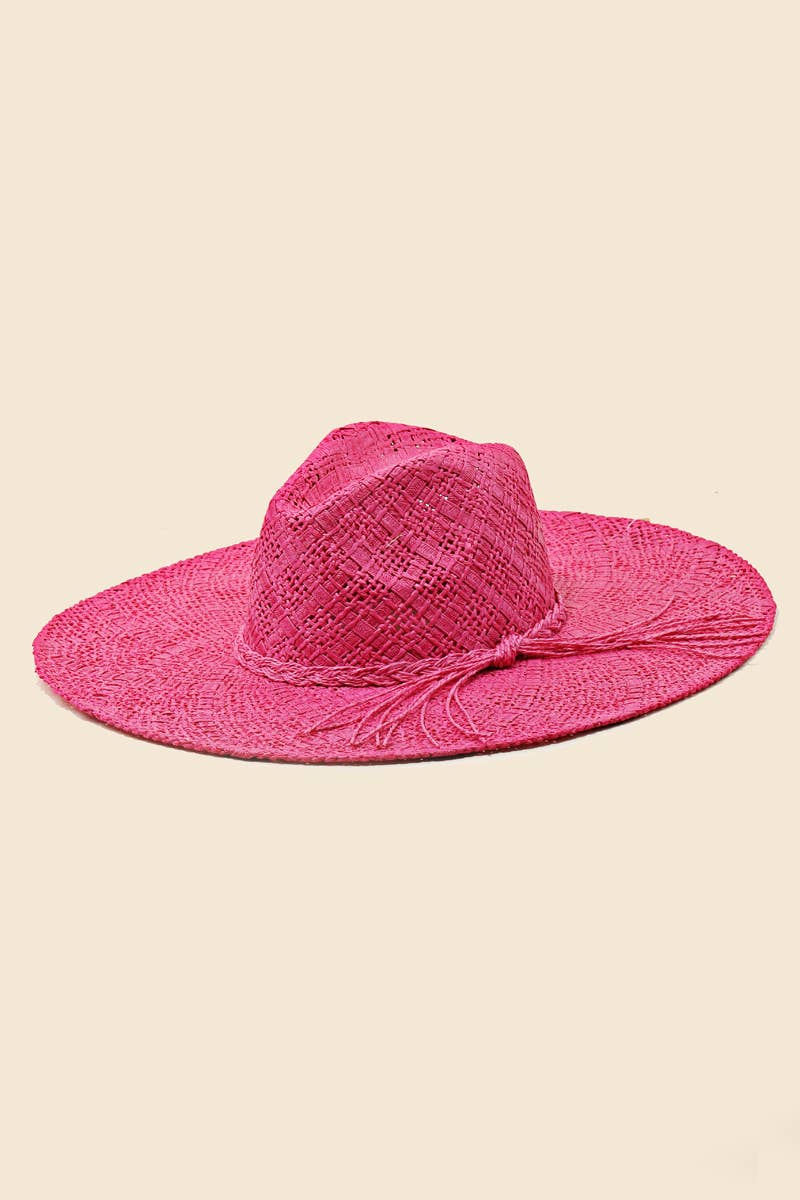 Borton Intricate Straw Weave Sun Hat