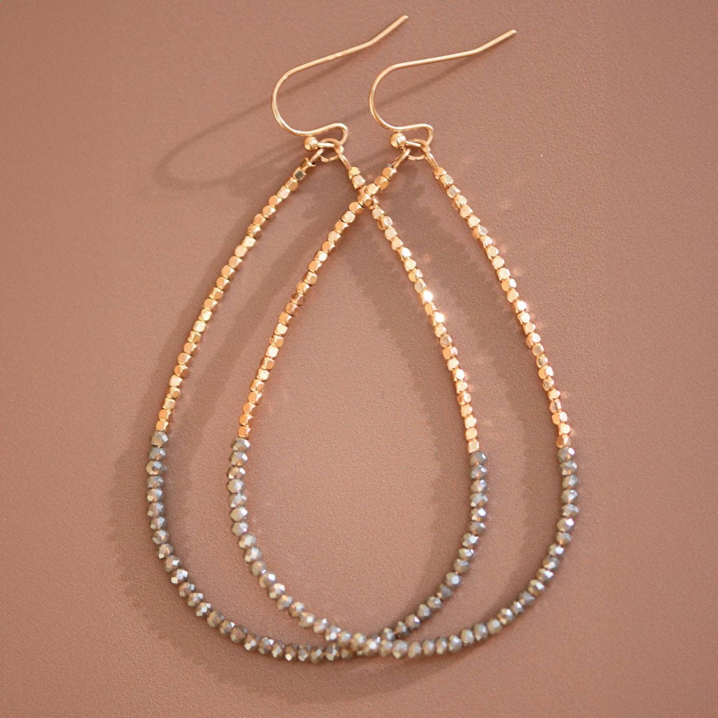 Abbie Gold Earrings with Glass Beads