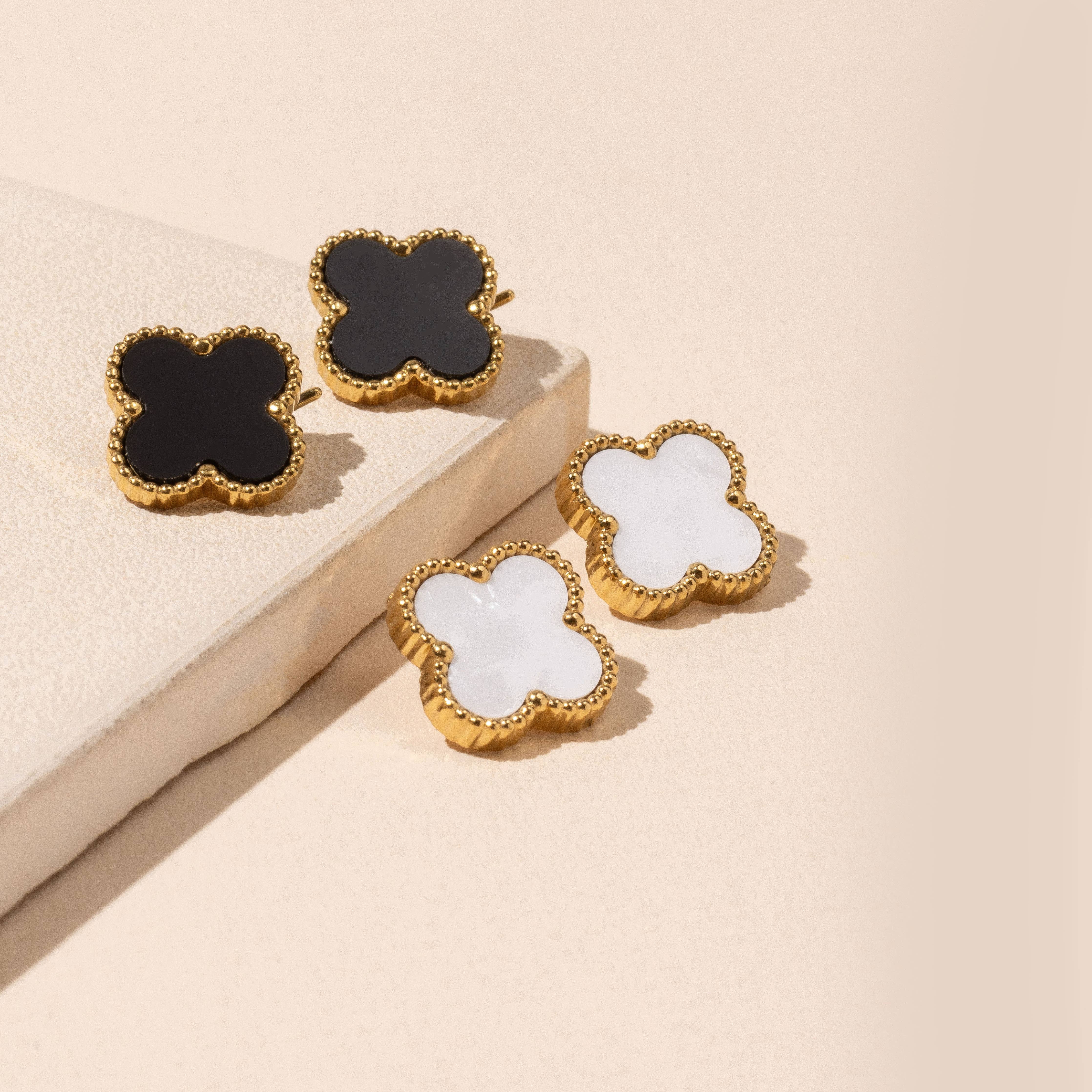 Liah Flower Shaped Gold Stud Earrings
