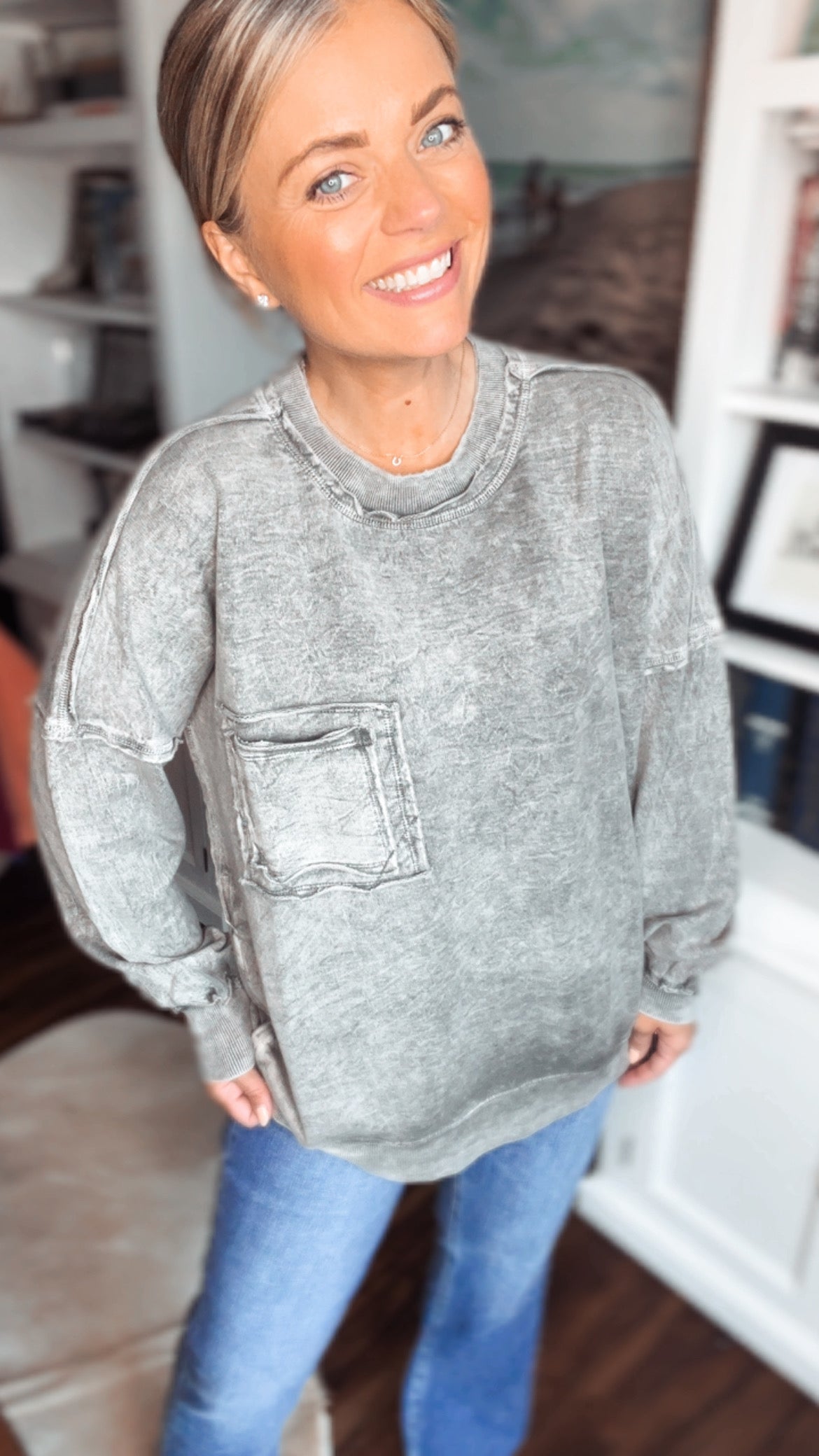 Helena Terry Pocket Top