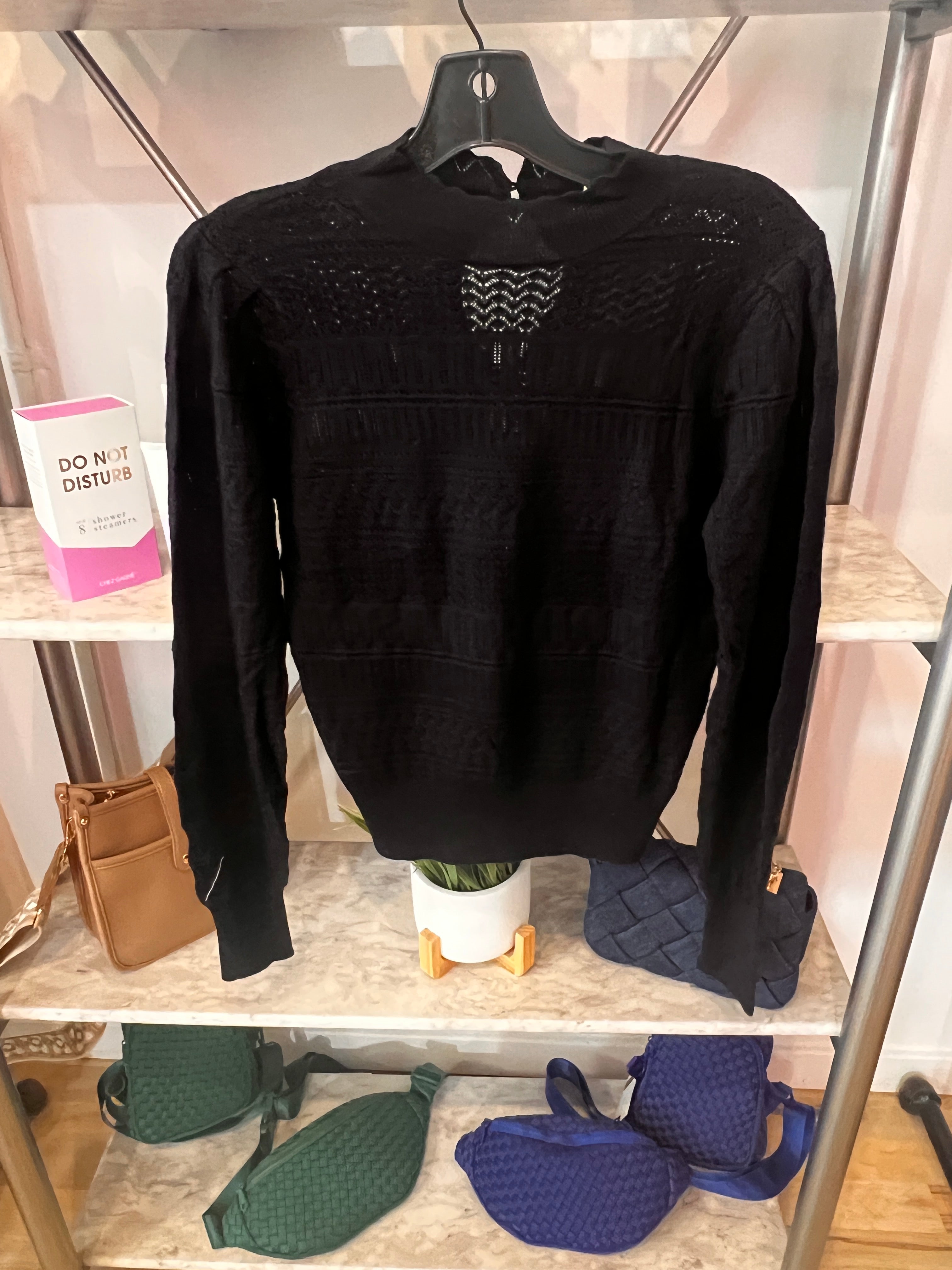 Ermine Black Knit Sweater FINAL SALE