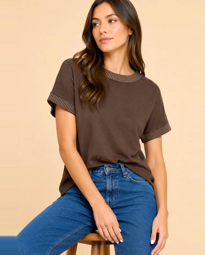 Rhonda Rib Trim Top