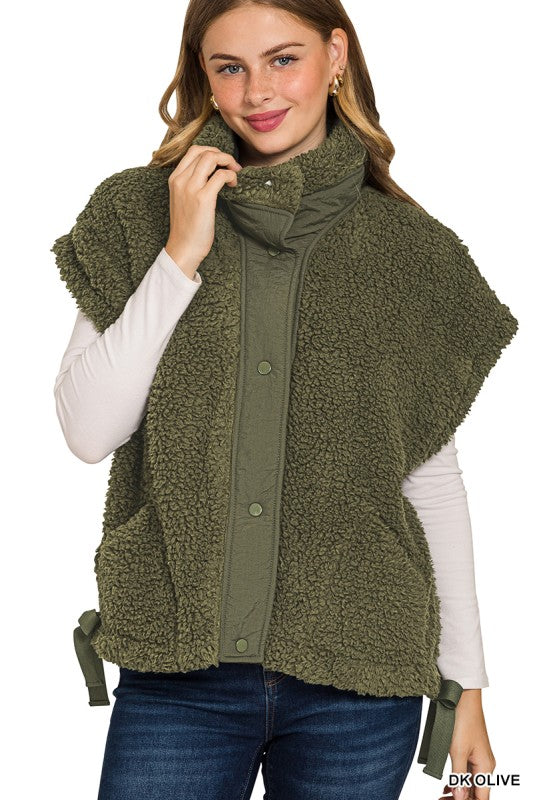 Gracie Olive Sherpa Tie Vest