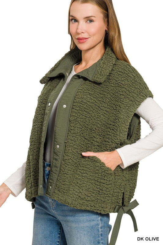 Gracie Olive Sherpa Tie Vest