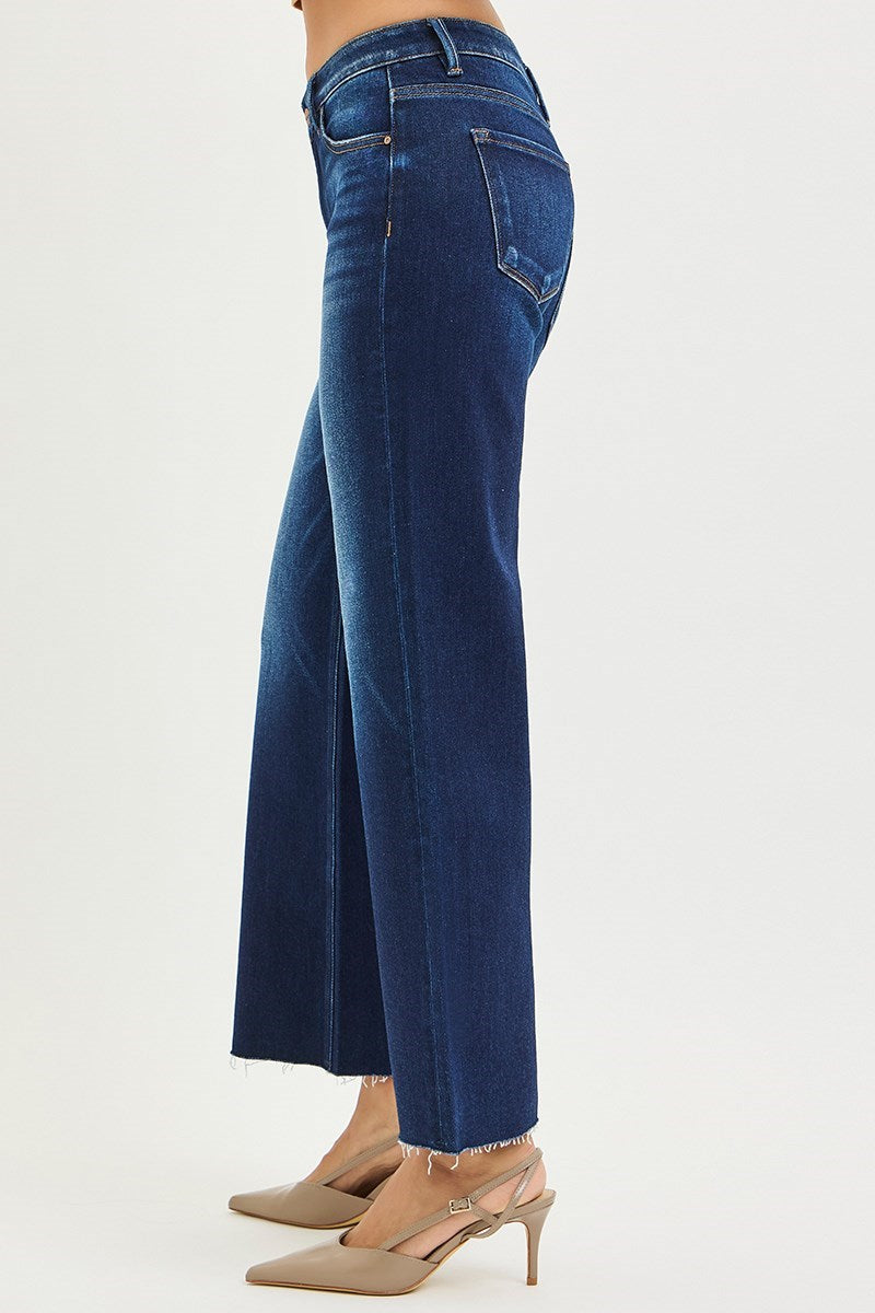 RISEN Hanna Mid Rise Crop Straight Jeans
