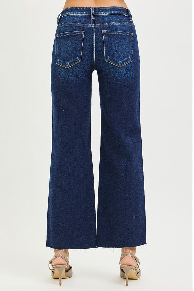 RISEN Hanna Mid Rise Crop Straight Jeans