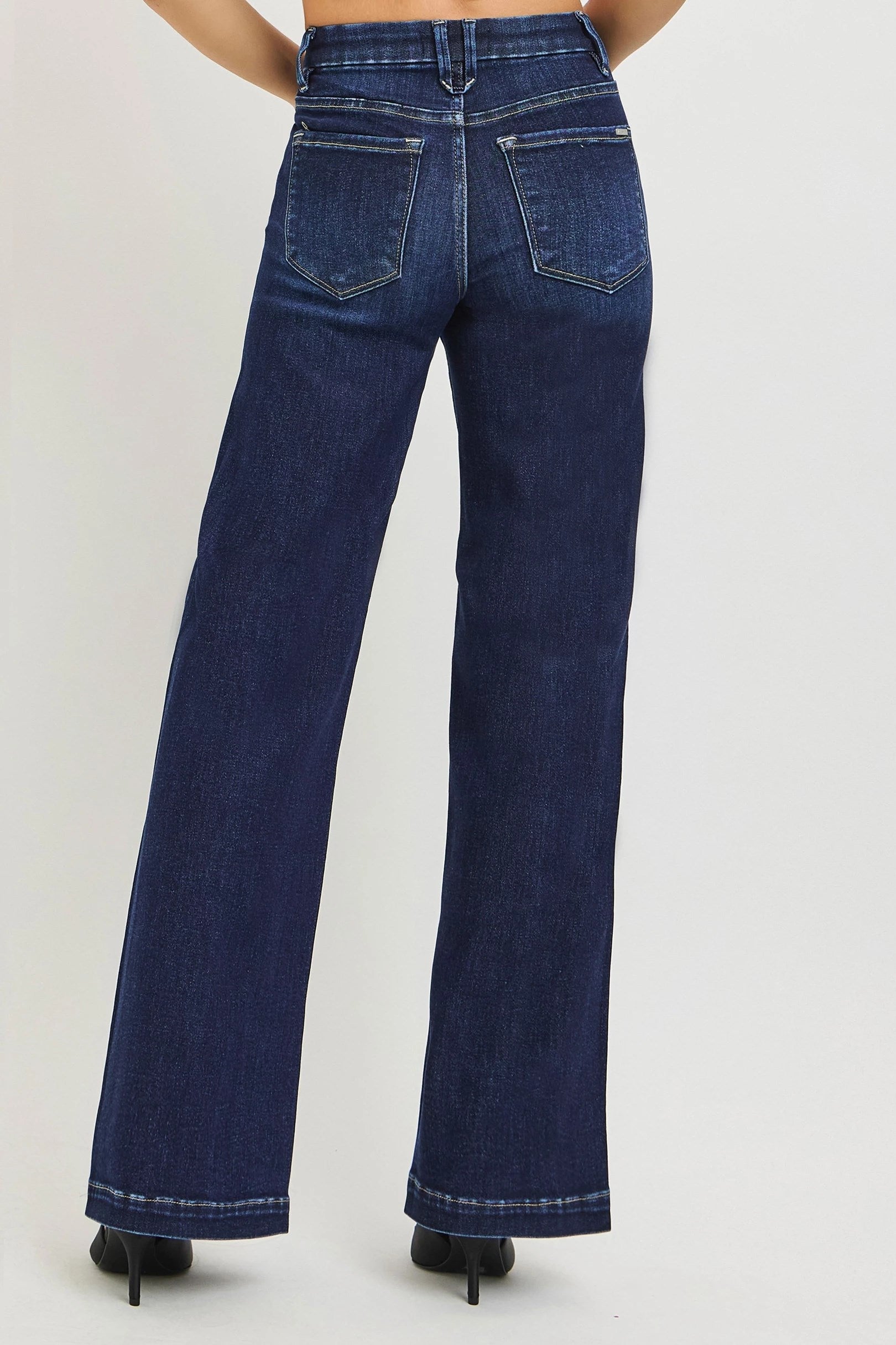 RISEN Glenn Mid Rise Wide Leg Jeans