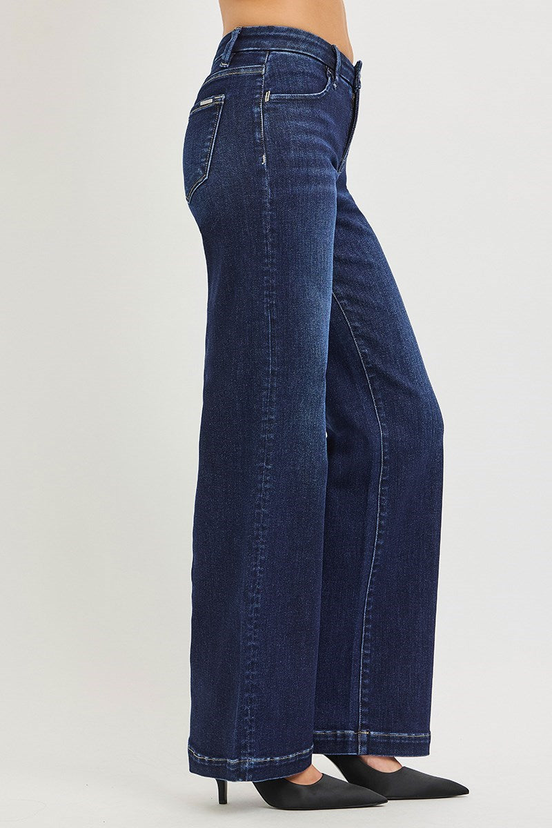 RISEN Glenn Mid Rise Wide Leg Jeans