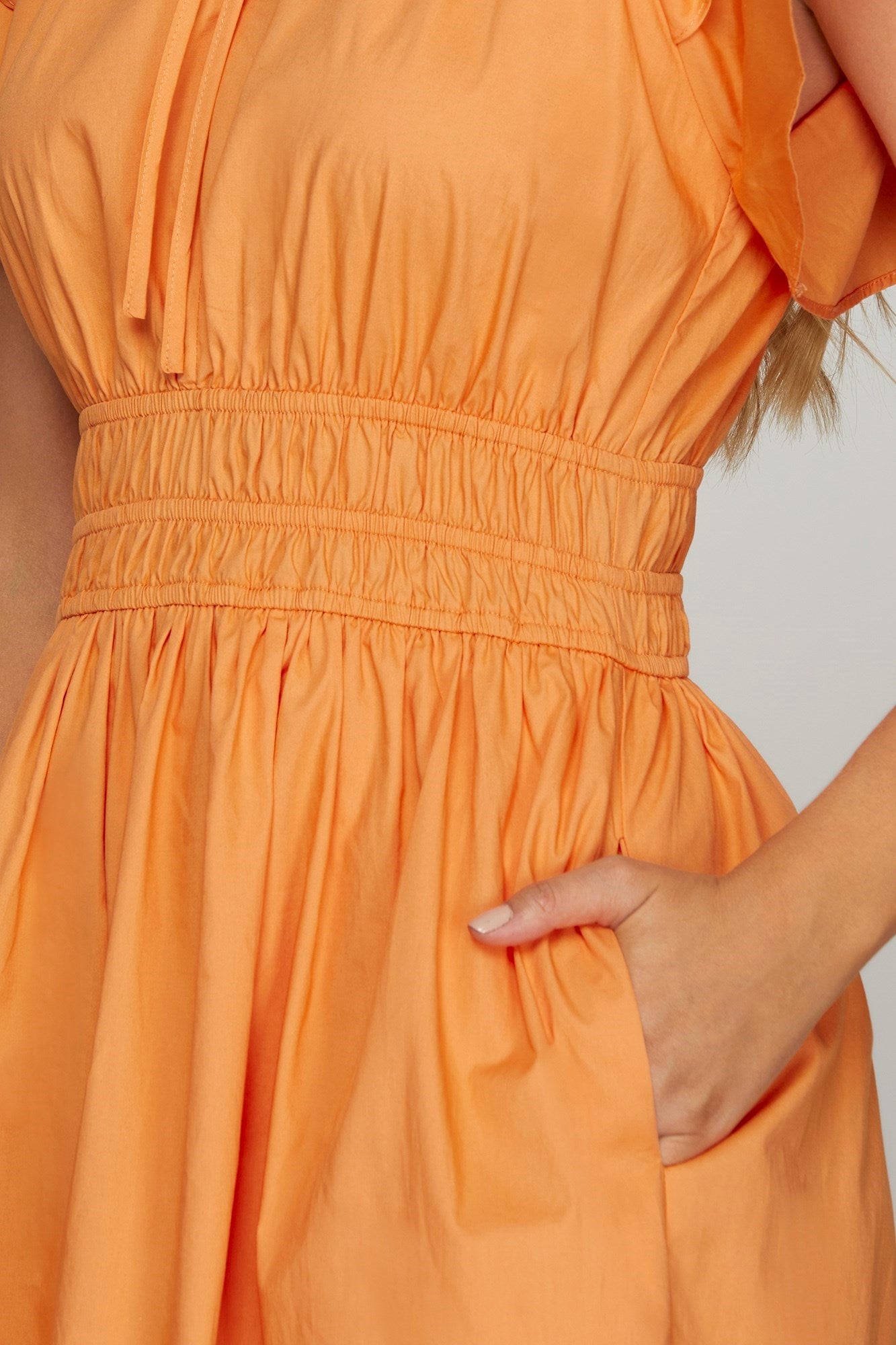 Mona Flutter Midi Orange Dress FINAL SALE