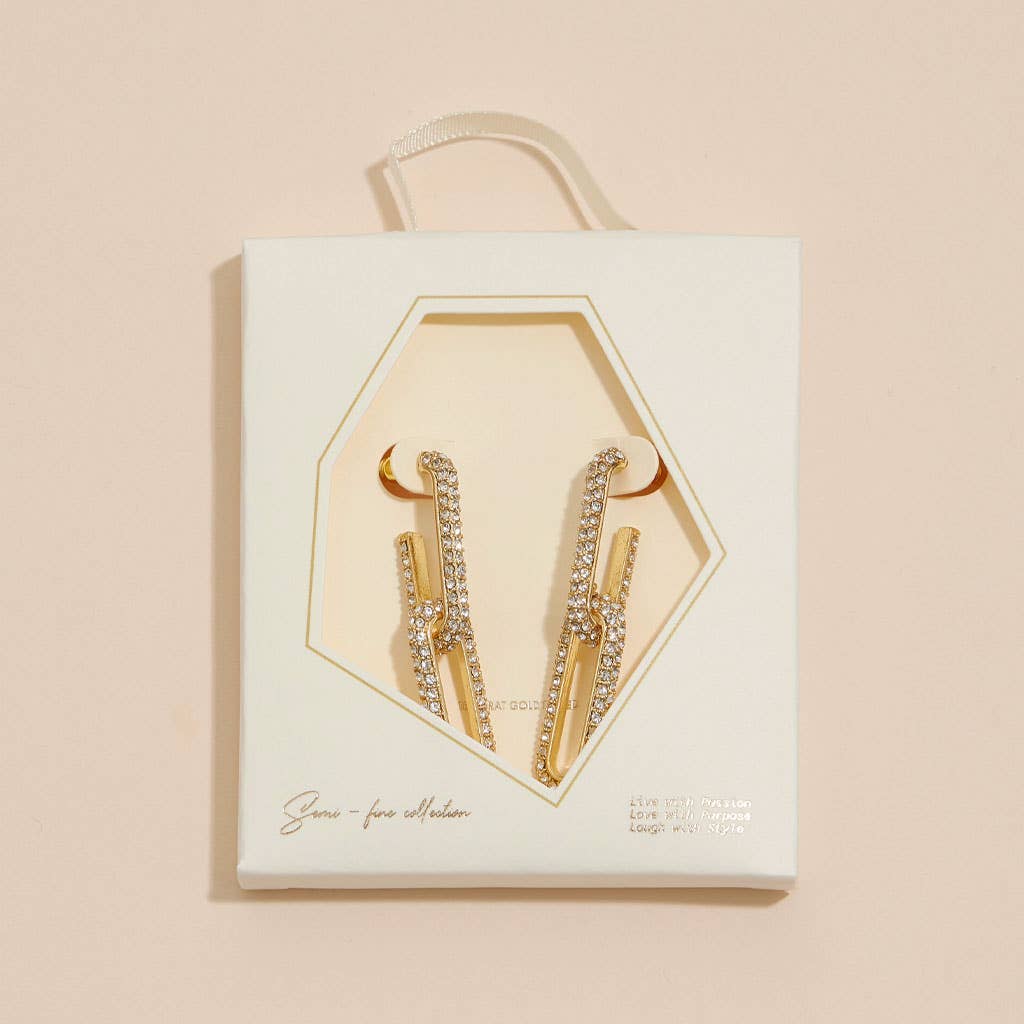 Harly Linked 18K Gold Dip CZ Dangling Earrings