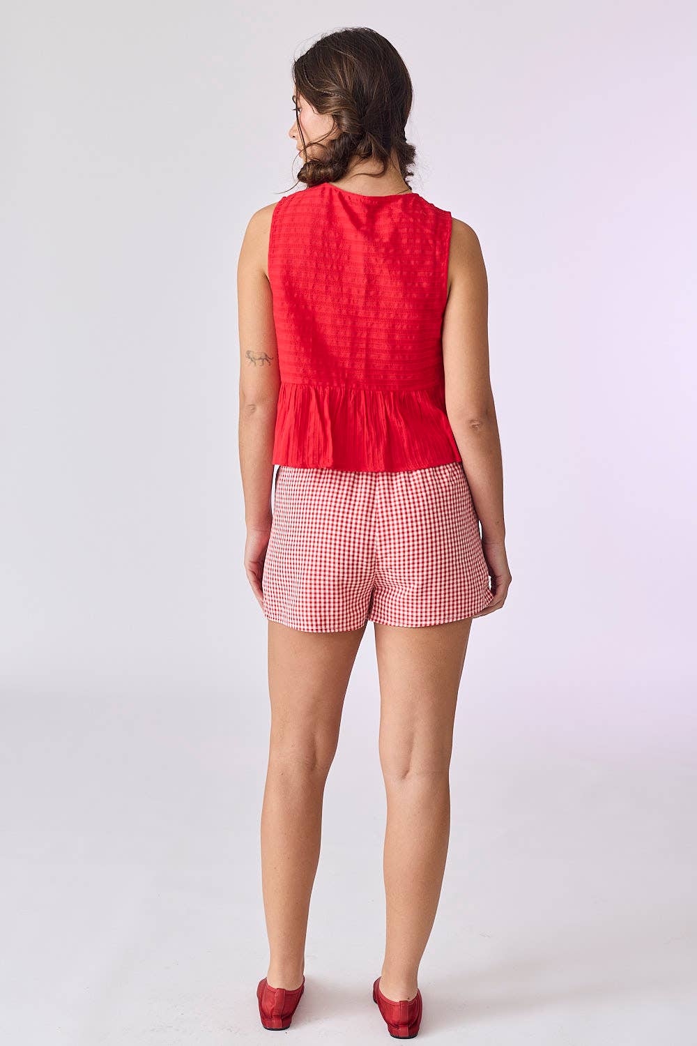 River Sleeveless Triple Bow Self Tie Top