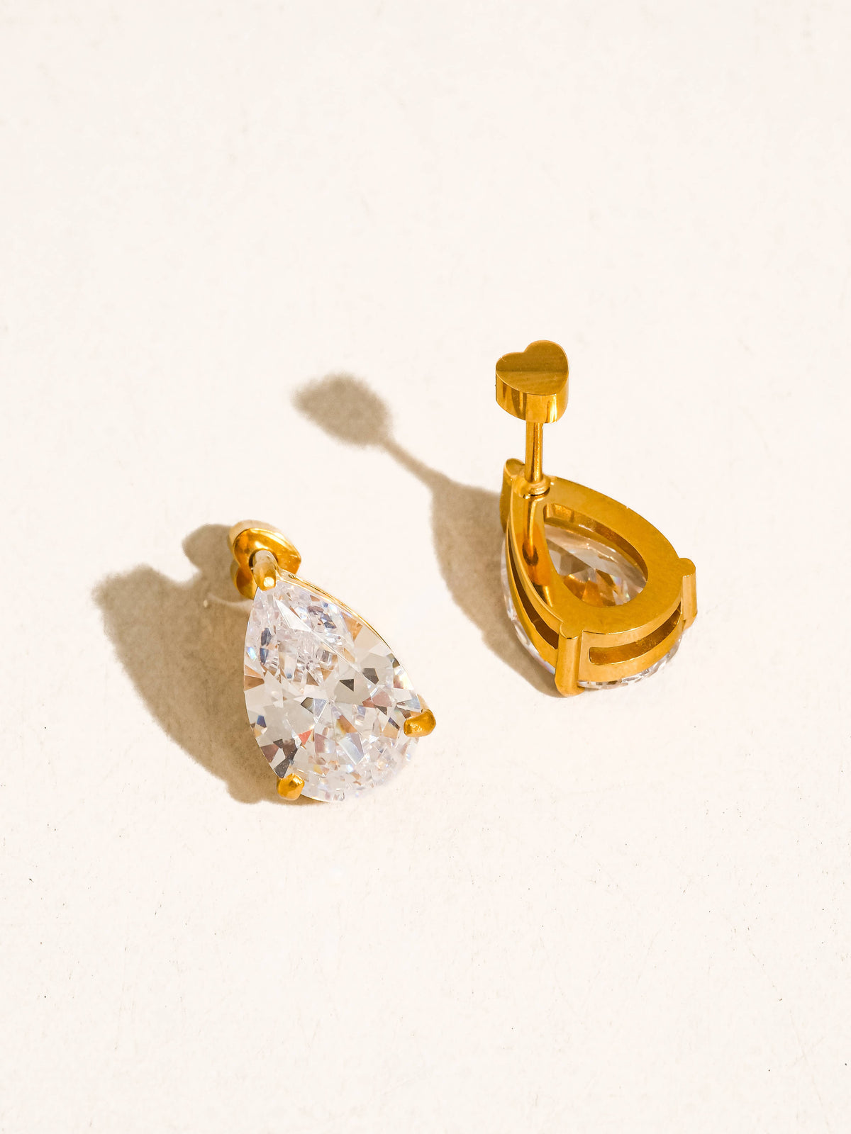 Flânerie by MAIQ Avenn 18K Gold Non-Tarnish Round CZ Flat Back Earrings