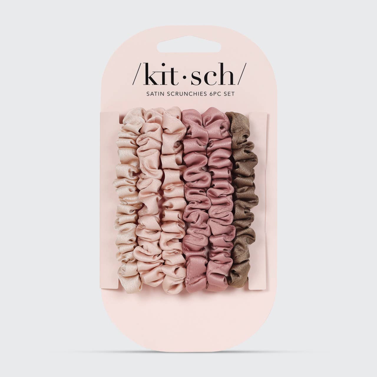 KITSCH Ultra Petite Satin Scrunchies 6pc - Terracotta