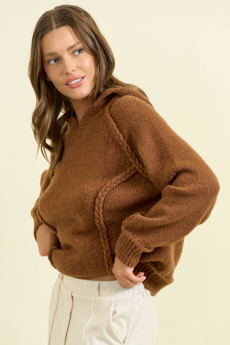 Gayte Braided Hooded Sweater -In stores 10/10!
