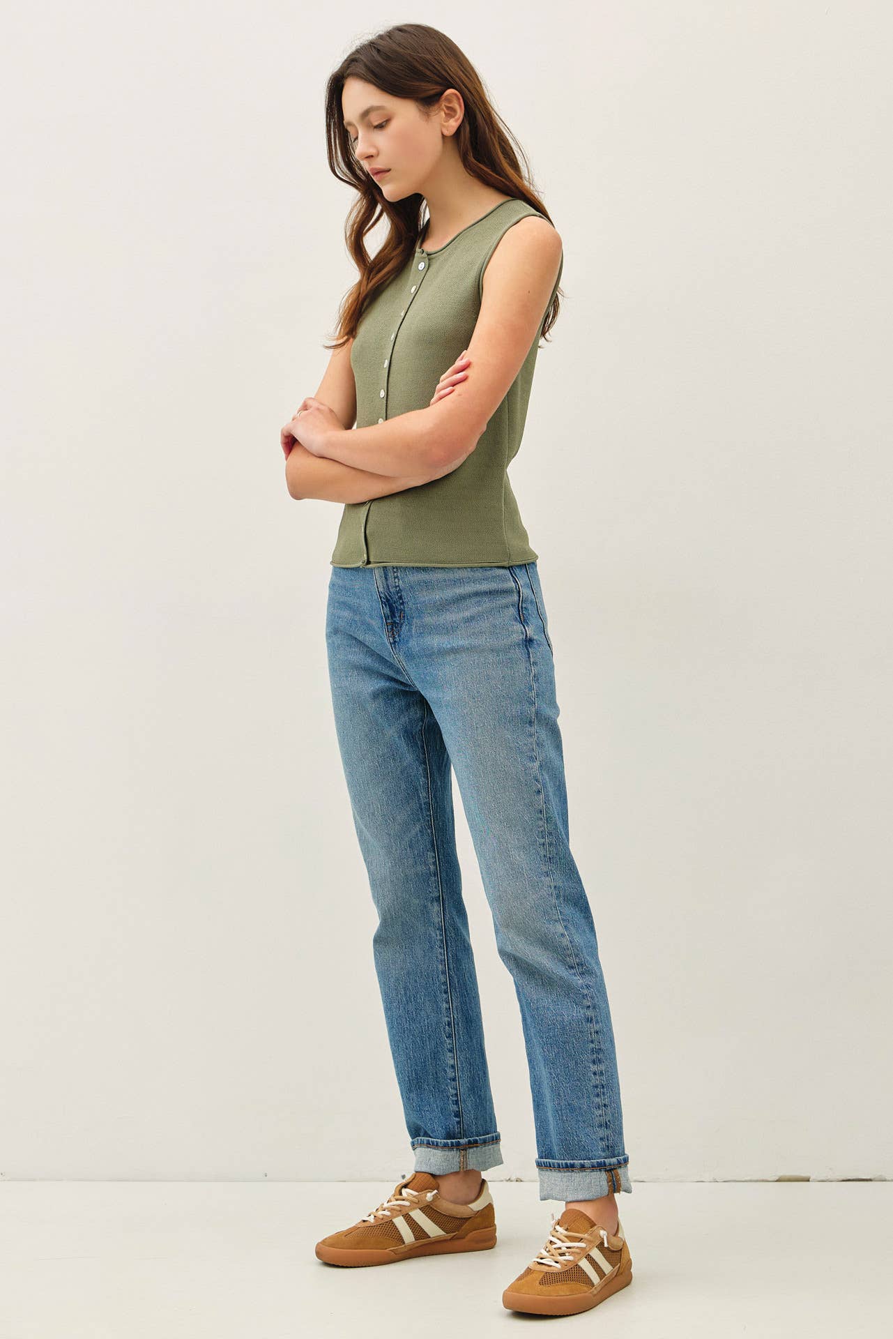 Biah Button Knit Tank FINAL SALE