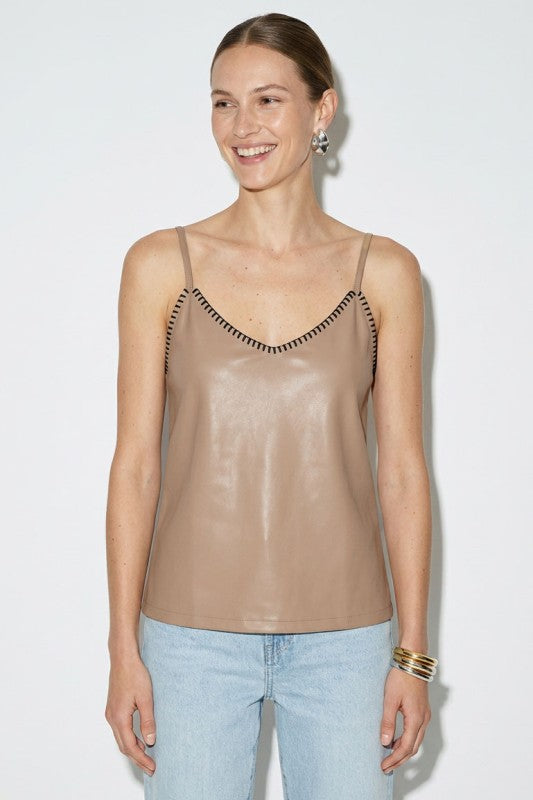Nollie Faux Leather Tank Top