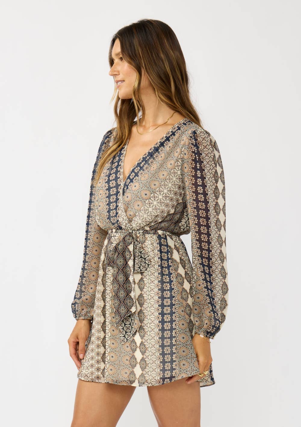 Felicity Surplice Tie Waist Mini Dress PREORDER