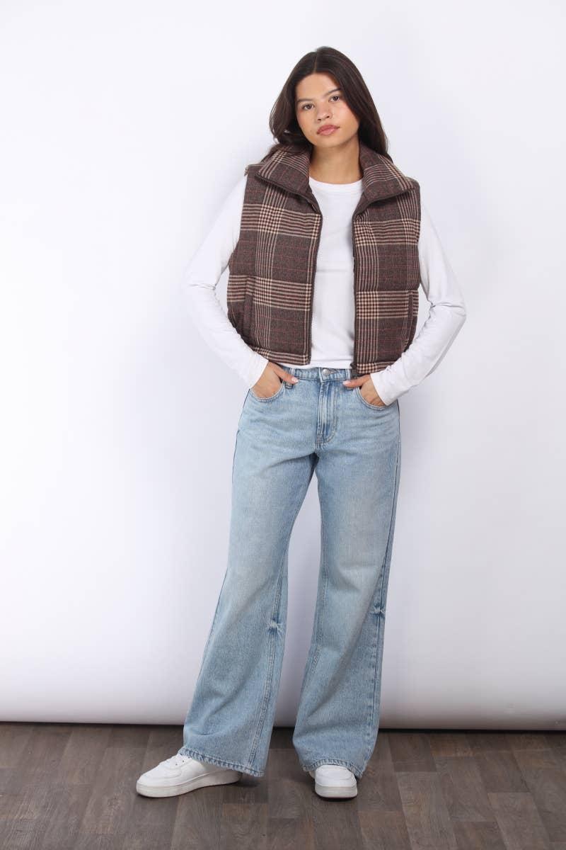 Gayle Plaid Puffer Vest