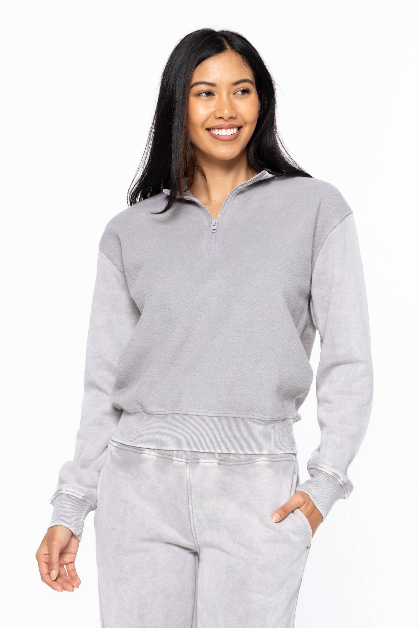 Prudence Vintage Fleece Half Zip Pullover Top FINAL SALE
