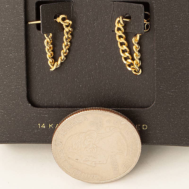 Aria Secret Box Mini Chain Link Thread Earrings