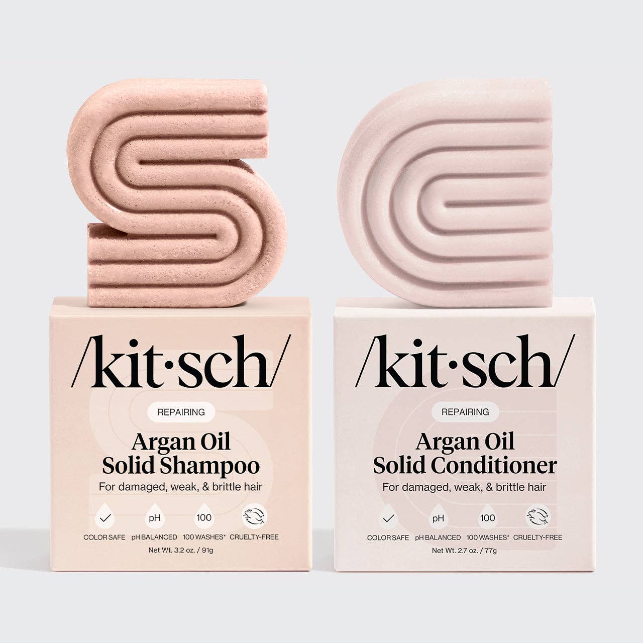 KITSCH Repairing Argan Oil Shampoo & Conditioner Bar Combo