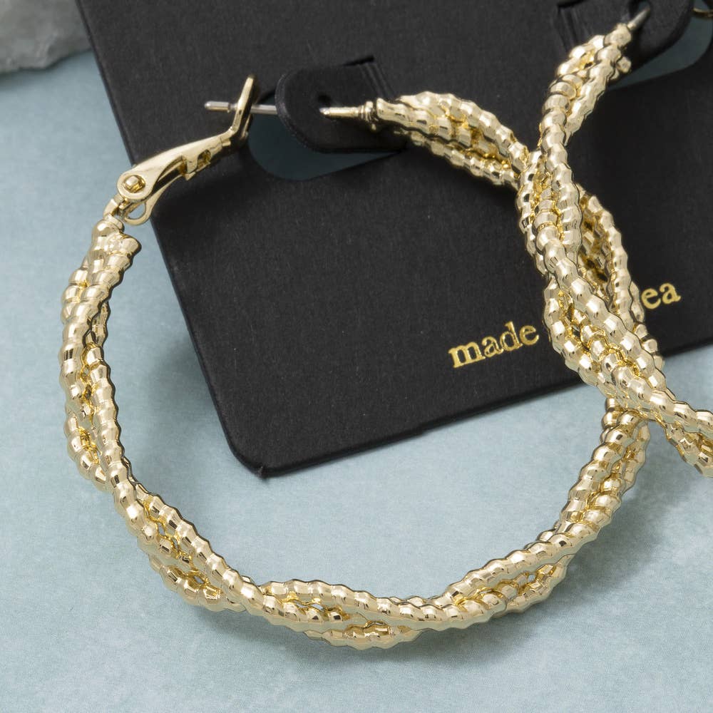 Boden Twisted Rope Texture Statement Hoop Earrings