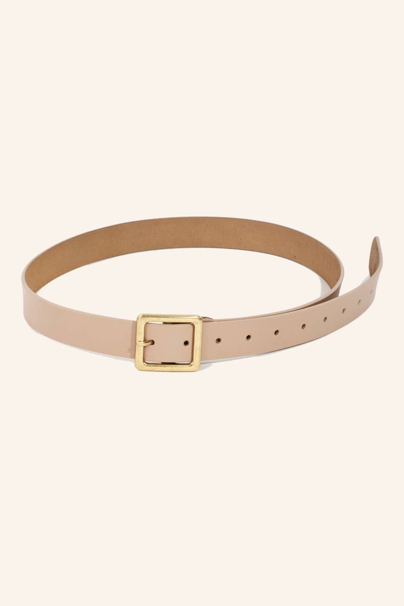 Vee Leather Square Buckle Belt (2 Colors!)