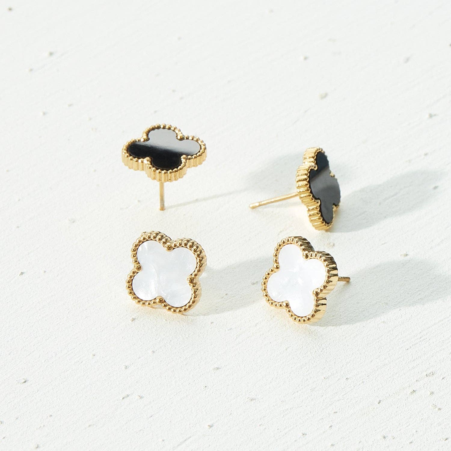 Liah Flower Shaped Gold Stud Earrings