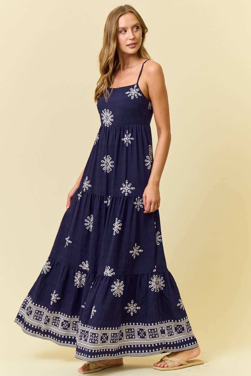 Rebble Print Maxi Dress