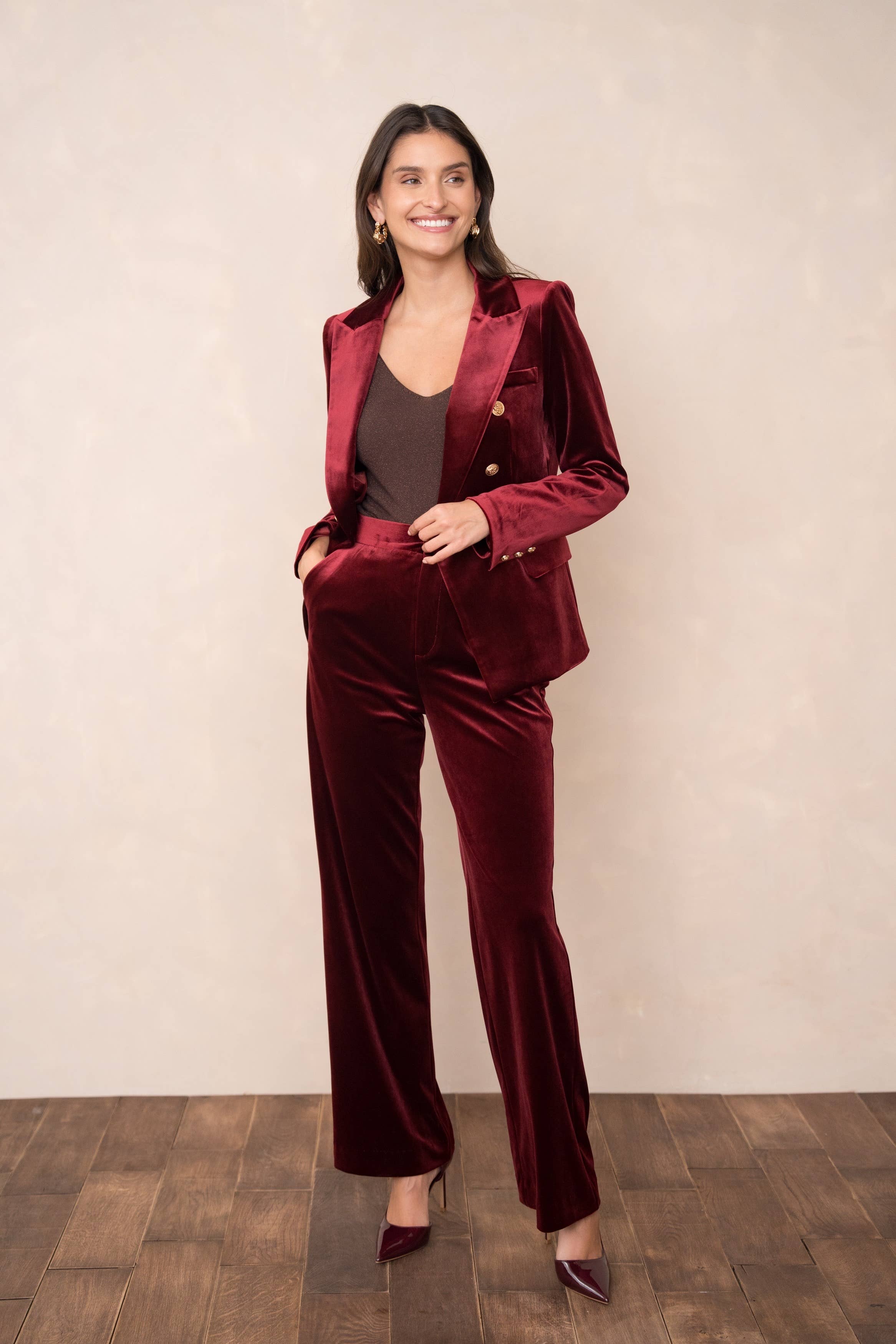 Lisa Double Breasted Velvet Blazer FINAL SALE