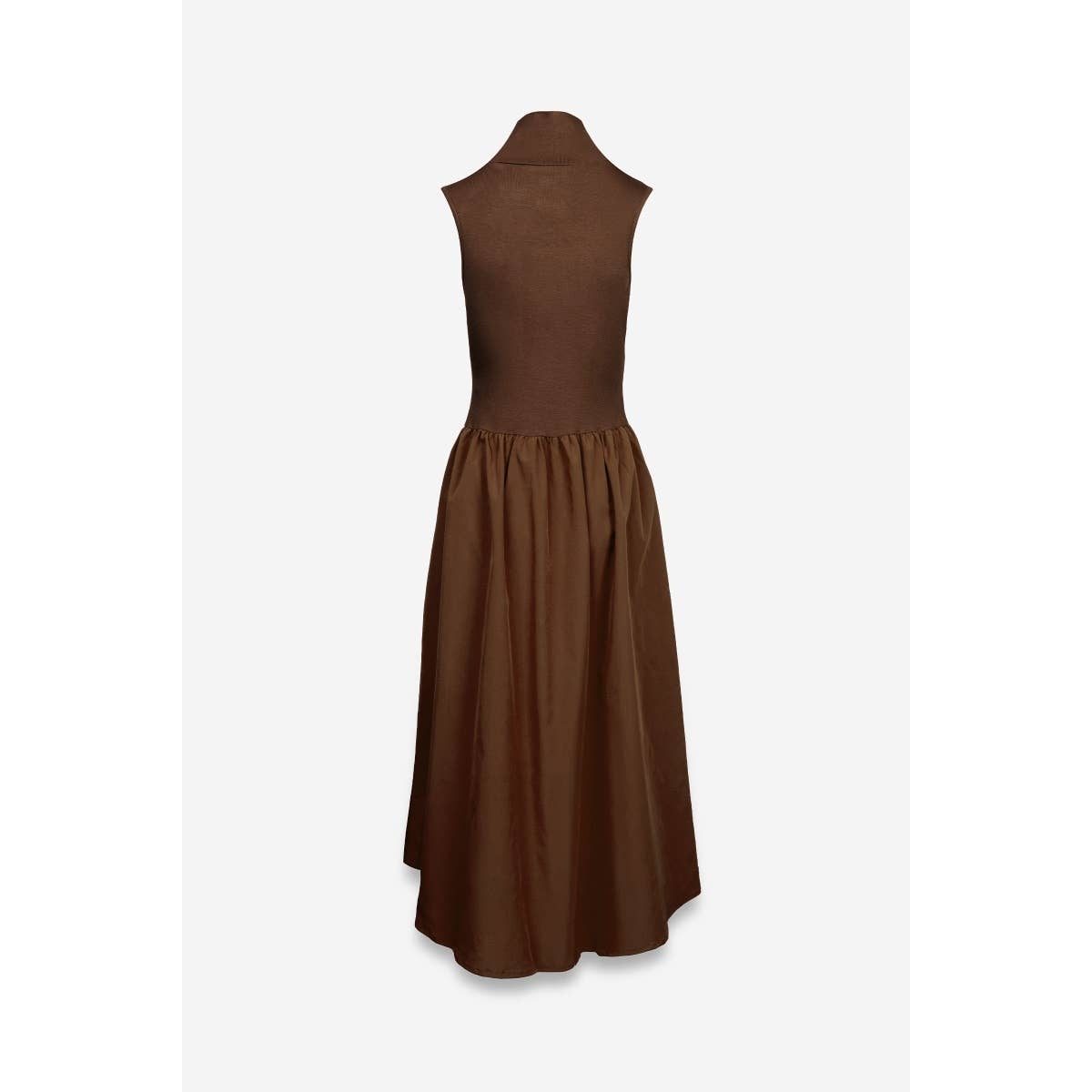 Sleeveless Mock Neck Maxi Dress