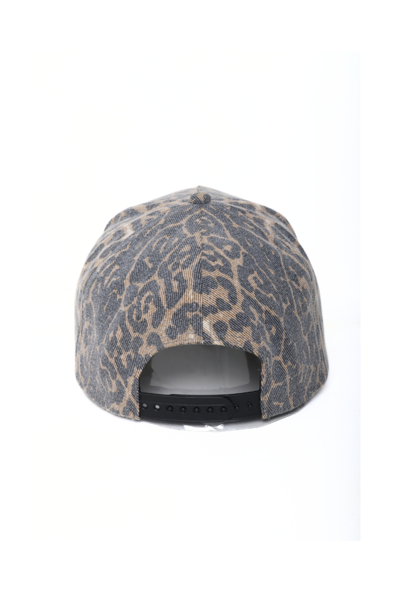 Abe Washed Leopard Print Trucker Hat