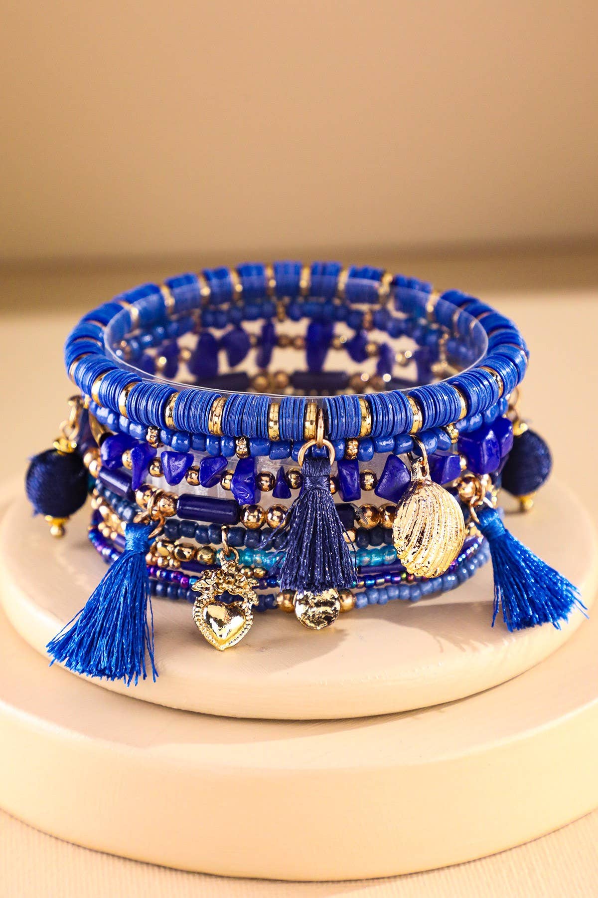 Sarly Charm & Bead Bracelet Set