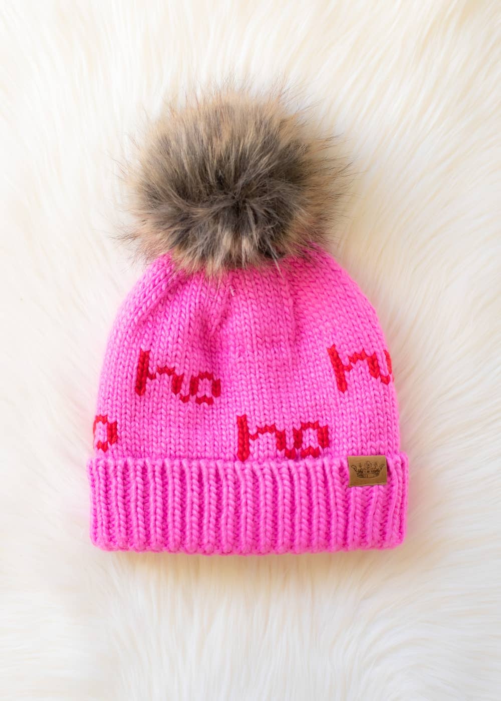 Bogan Pink & Red Ho Ho Ho Pom Hat FINAL SALE