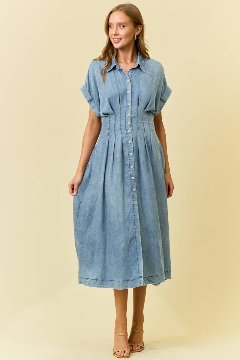 Loyta Denim Midi Dress