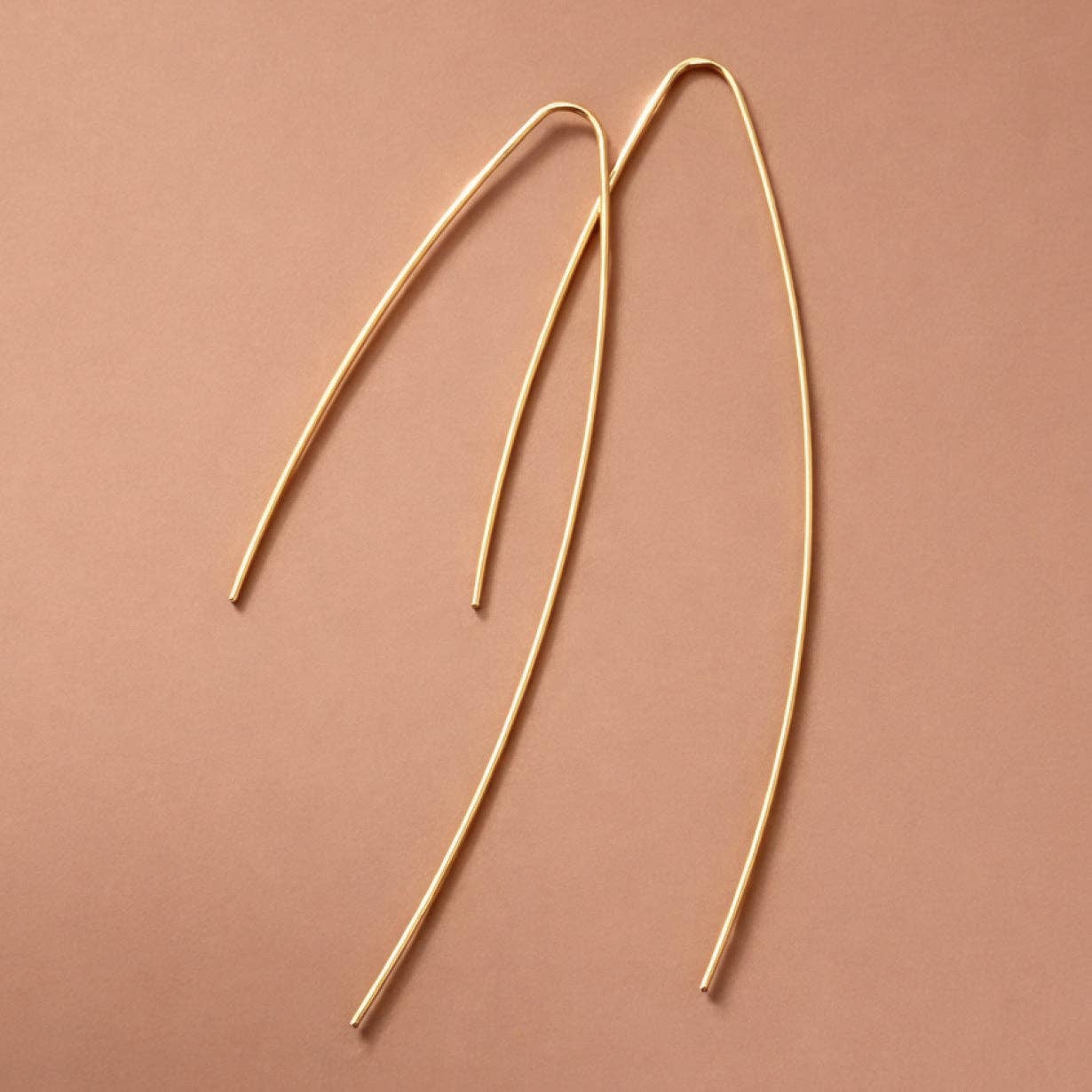 Arla 18K Gold Long Threader Earrings