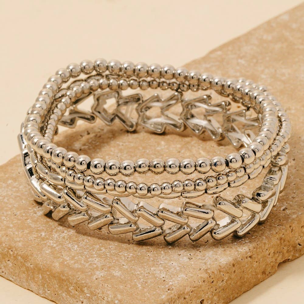 Pliner Metallic Beaded Bracelet Set