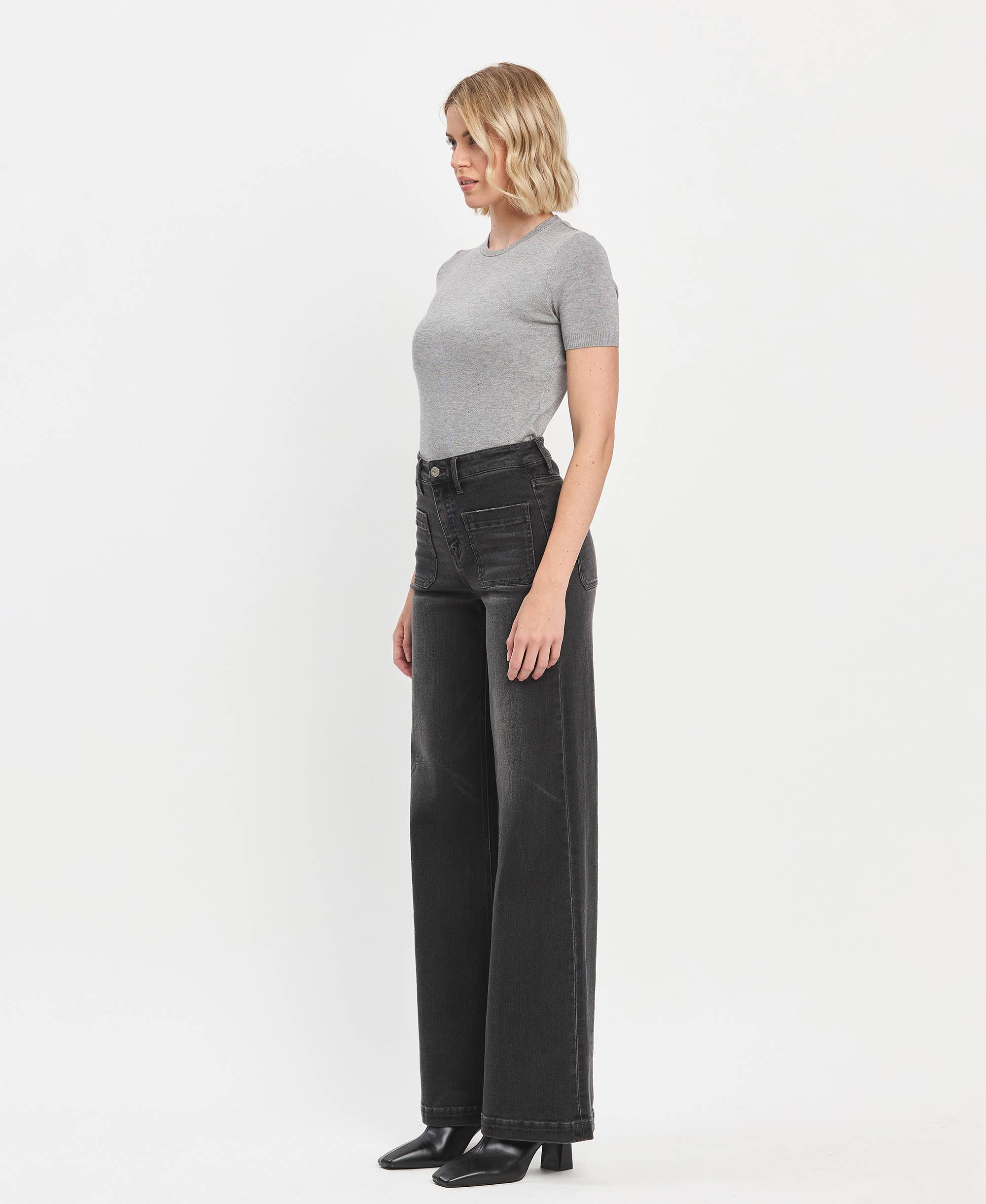 Vervet Rafferty High Rise Wide Trouser Jeans PREORDER