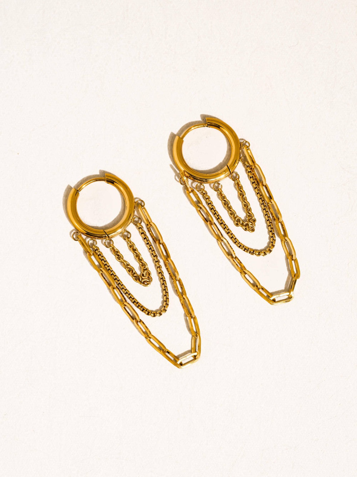 Flânerie by MAIQ Vianne 18K Gold Non-Tarnish Multi Chain Drop Earrings