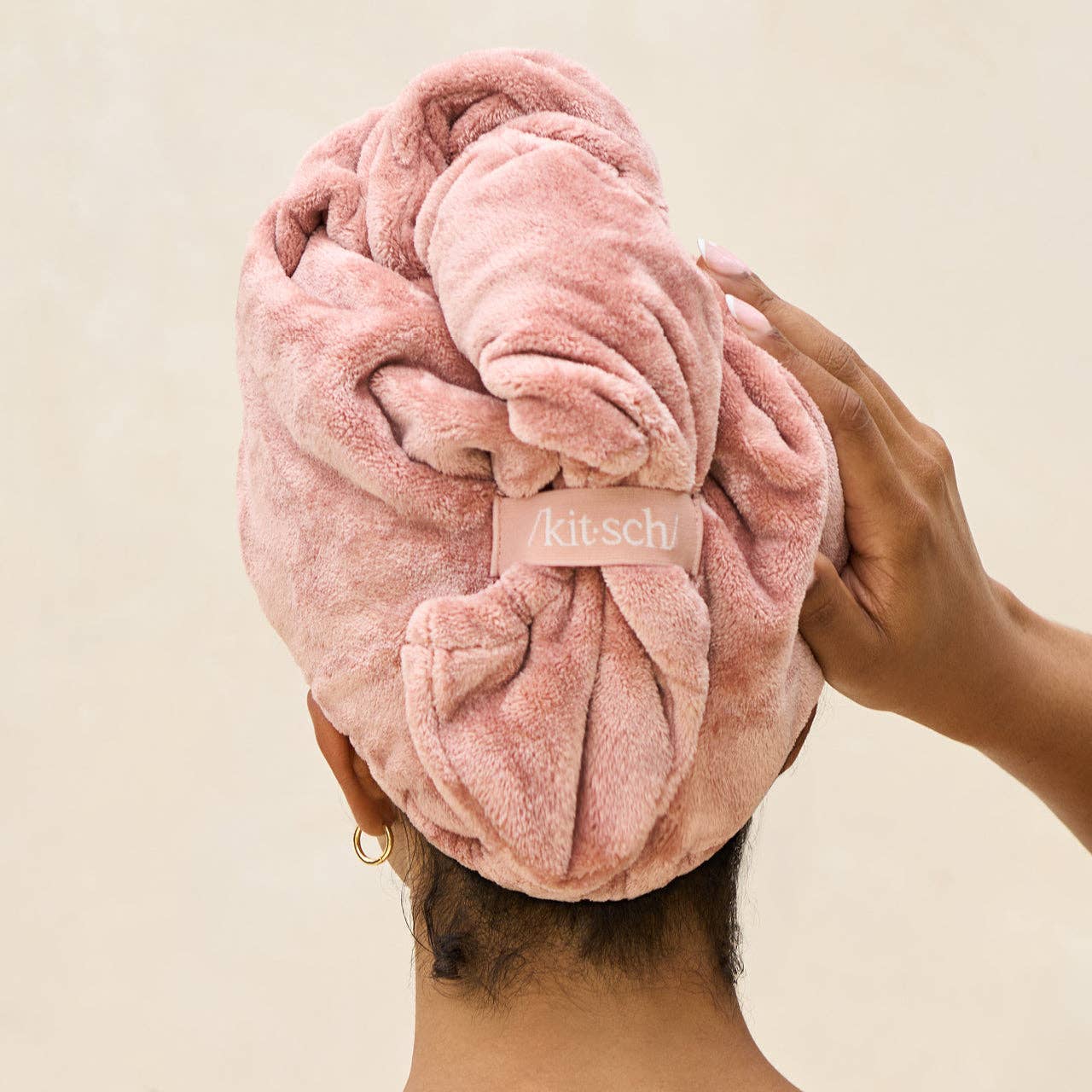 Terracotta Plush Microfiber Hair Towel Turban