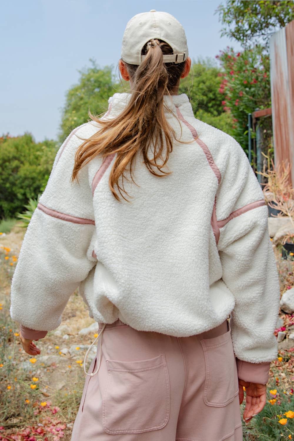 Yolanda Sherpa Mock Quarter Zip Jacket